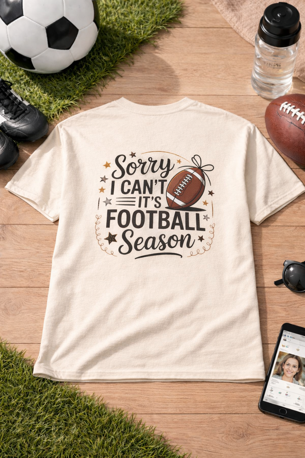 Unisex Football Season T-Shirt – "Sorry I Can’t, It’s Football Season" Graphic Tee