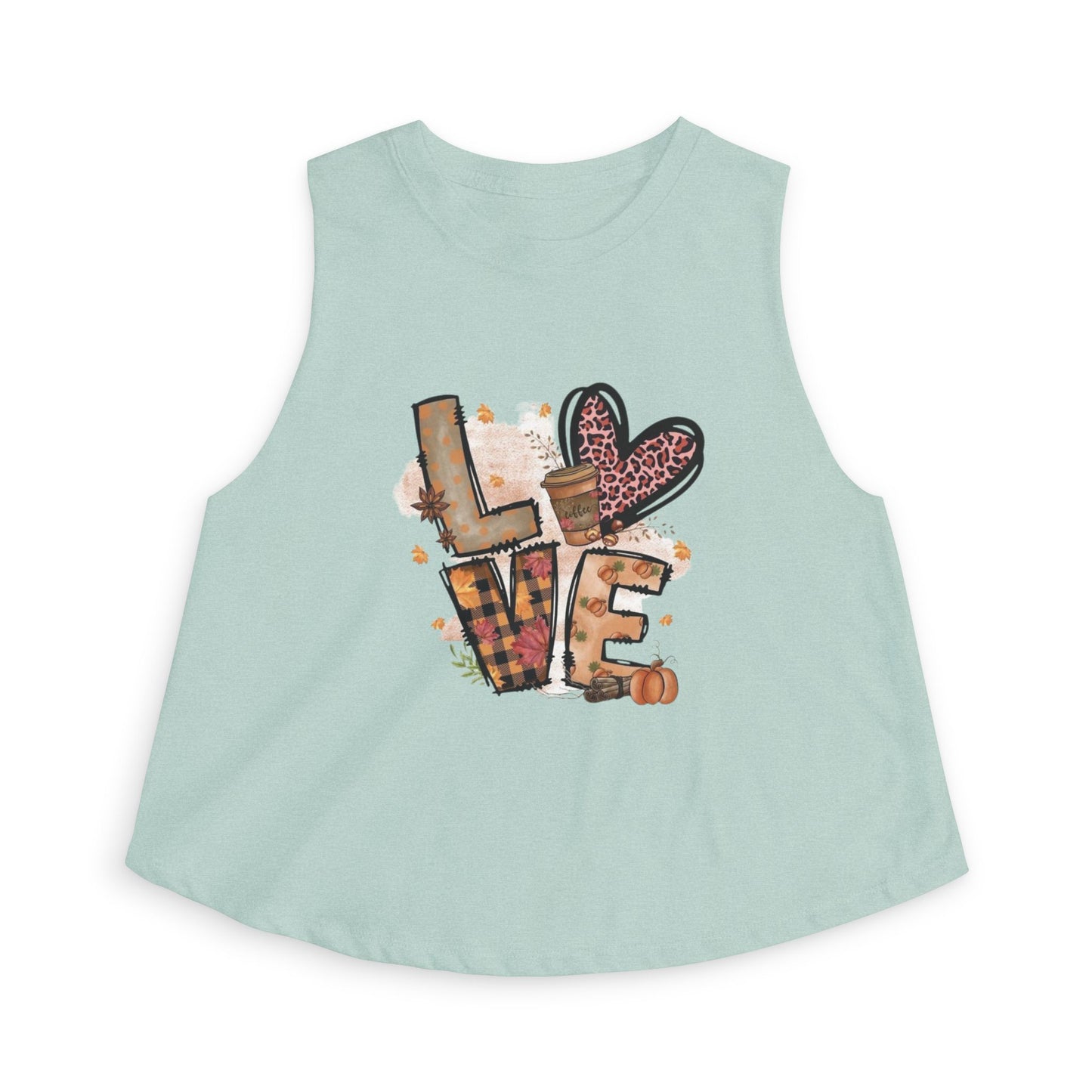 LOVE Graphic Crop Top — Women's Boho Heart Plaid Summer Tank
