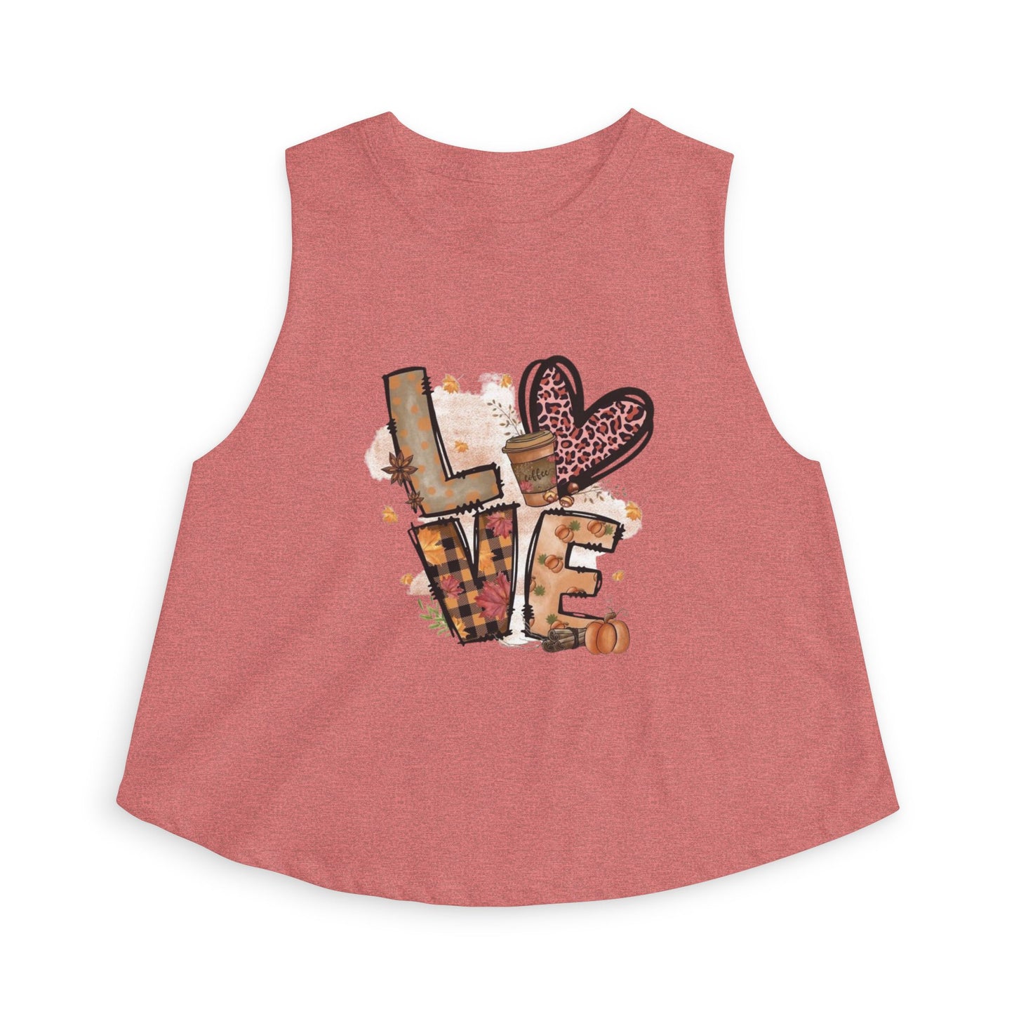 LOVE Graphic Crop Top — Women's Boho Heart Plaid Summer Tank