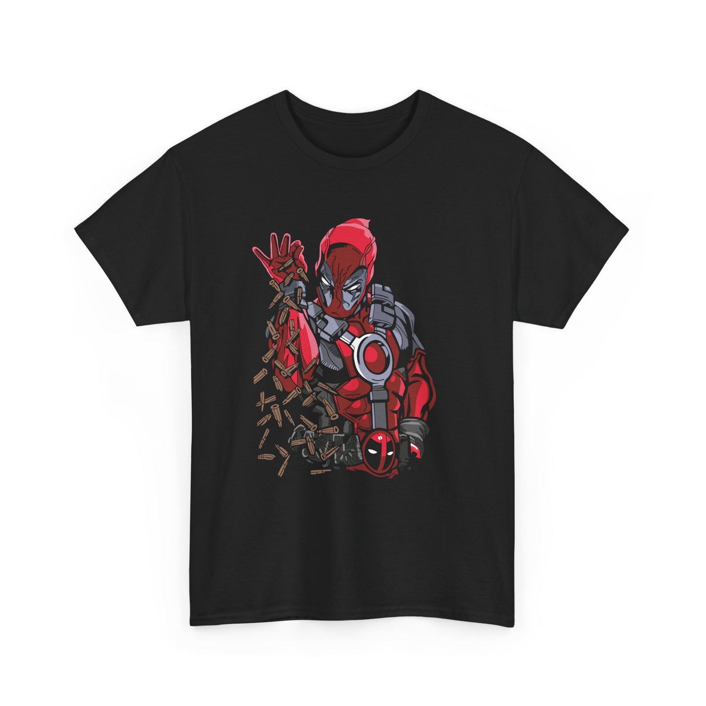 Deadpool Style Graphic Tee — Red Antihero Illustration T-Shirt