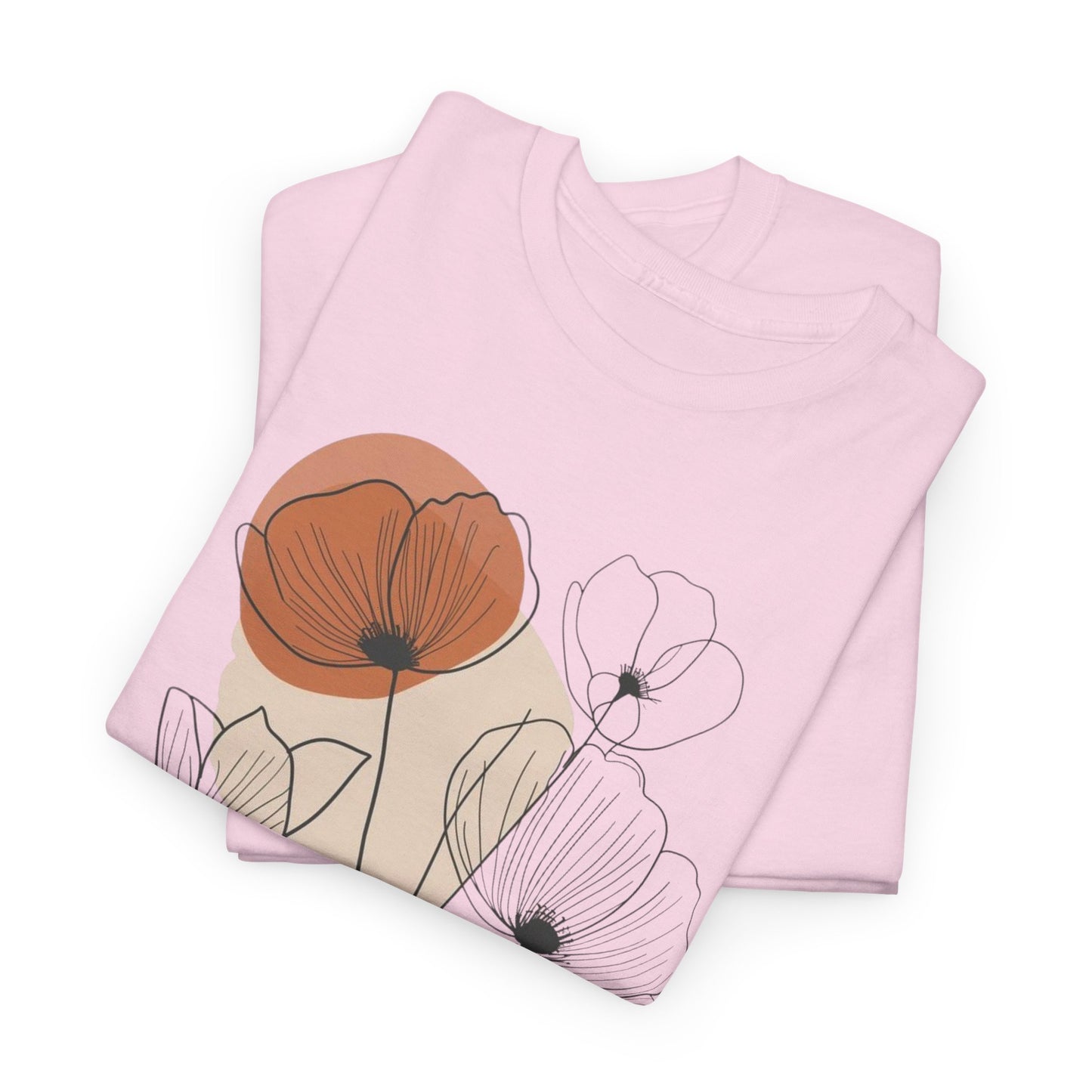 Floral Sketch Tee — Minimalist Poppy & Wildflower Graphic Shirt