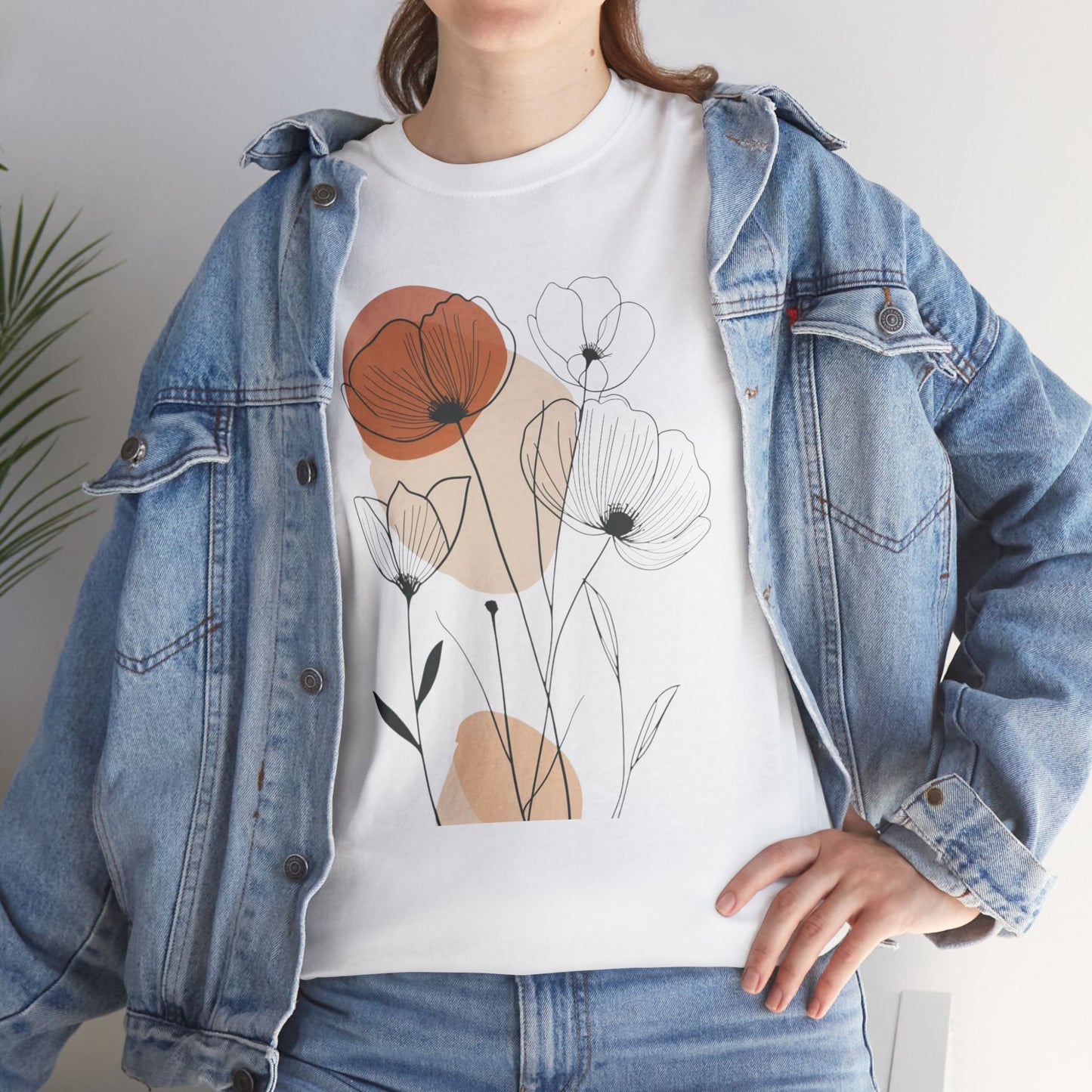 Floral Sketch Tee — Minimalist Poppy & Wildflower Graphic Shirt