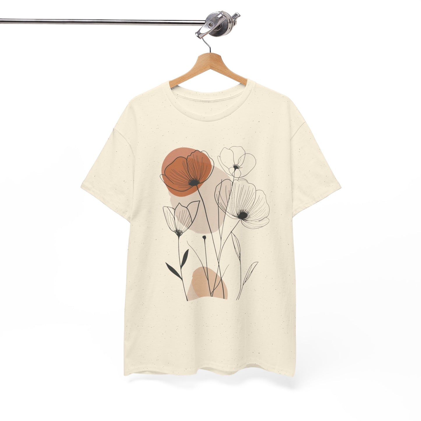 Floral Sketch Tee — Minimalist Poppy & Wildflower Graphic Shirt