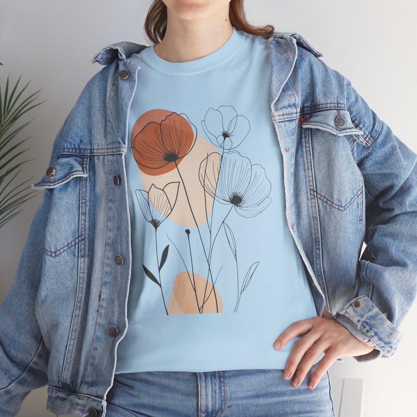 Floral Sketch Tee — Minimalist Poppy & Wildflower Graphic Shirt