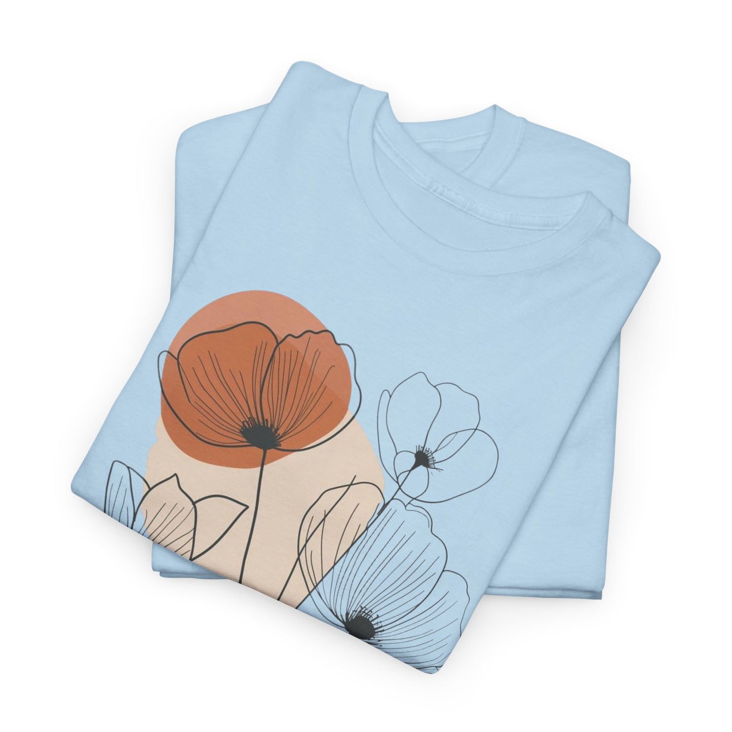 Floral Sketch Tee — Minimalist Poppy & Wildflower Graphic Shirt