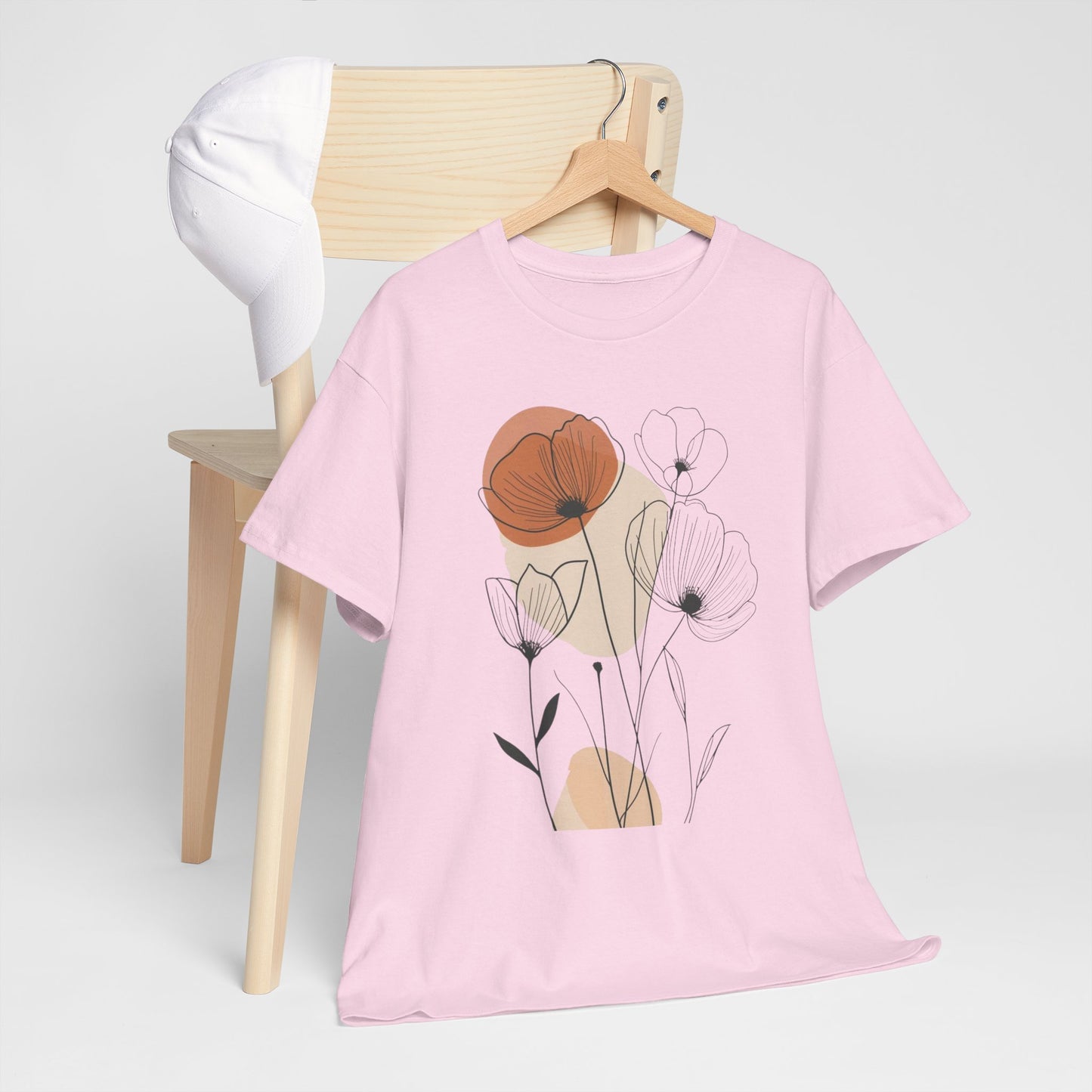 Floral Sketch Tee — Minimalist Poppy & Wildflower Graphic Shirt