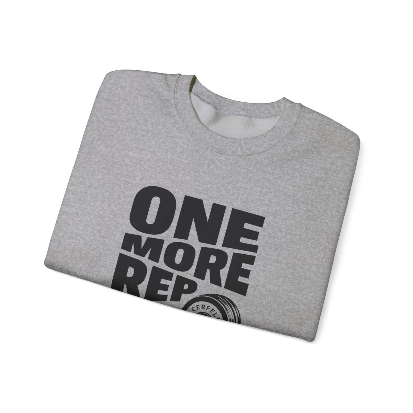 Crewneck Sweatshirt — 'One More Rep' Weightlifting Fitness Graphic