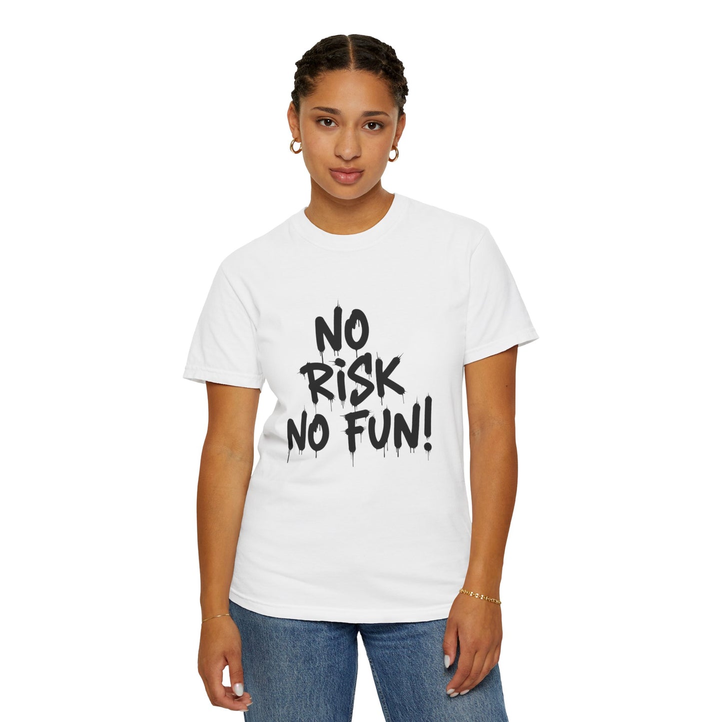 Unisex T-Shirt — "No Risk No Fun" Bold Graffiti Print GYM T-SHIRT