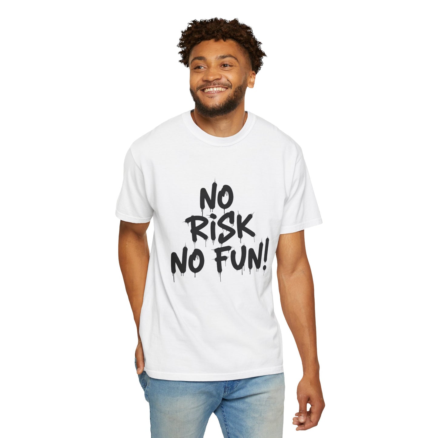 Unisex T-Shirt — "No Risk No Fun" Bold Graffiti Print GYM T-SHIRT