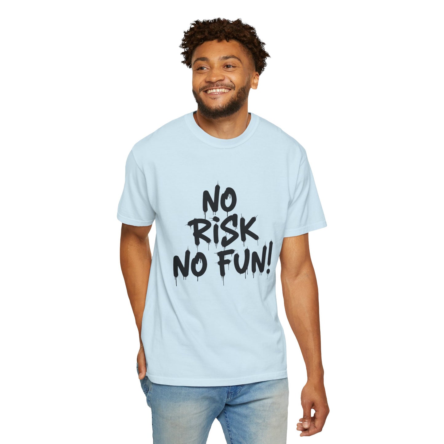 Unisex T-Shirt — "No Risk No Fun" Bold Graffiti Print GYM T-SHIRT