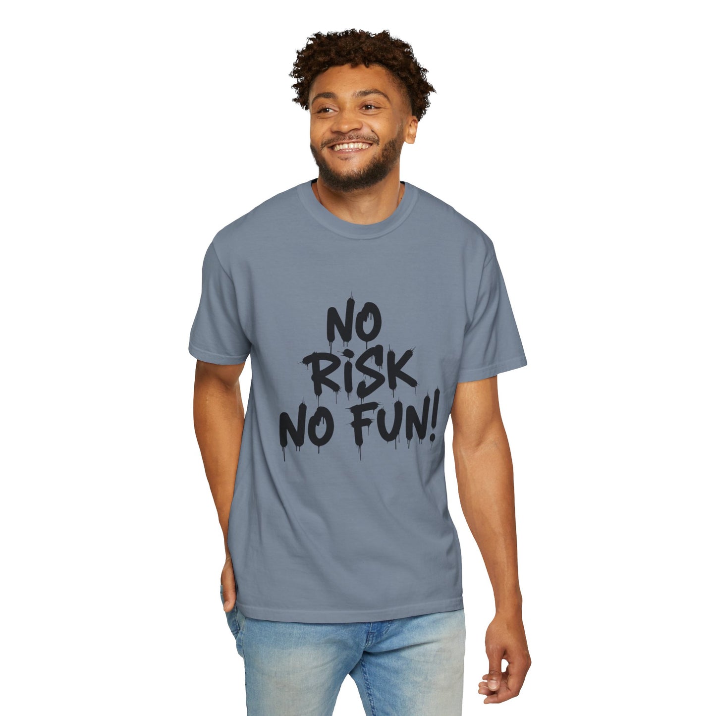 Unisex T-Shirt — "No Risk No Fun" Bold Graffiti Print GYM T-SHIRT