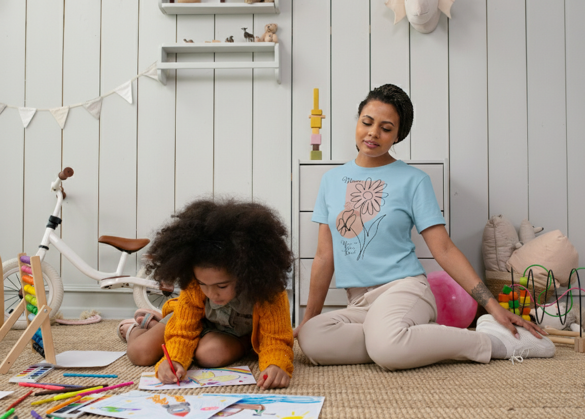 Floral Minimalist Tee — Abstract Line Flower Design (You Are Not Alone)