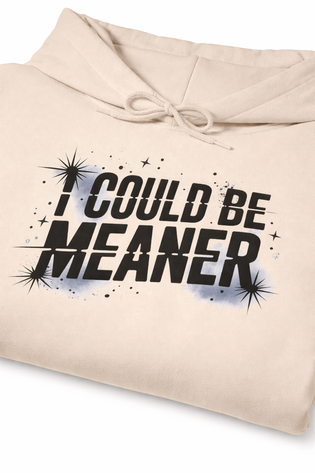 Overthinking Squirrel Hoodie — "I Could Be Meaner" Graphic Pullover