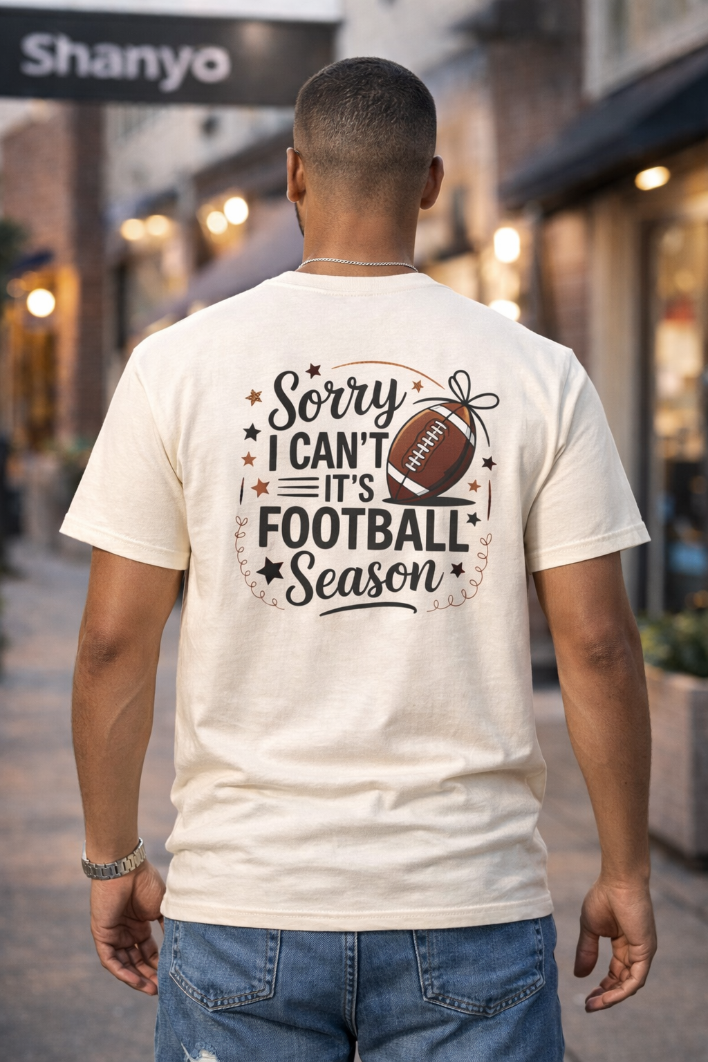 Unisex Football Season T-Shirt – "Sorry I Can’t, It’s Football Season" Graphic Tee