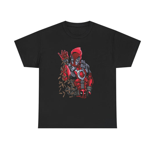 Deadpool Style Graphic Tee — Red Antihero Illustration T-Shirt